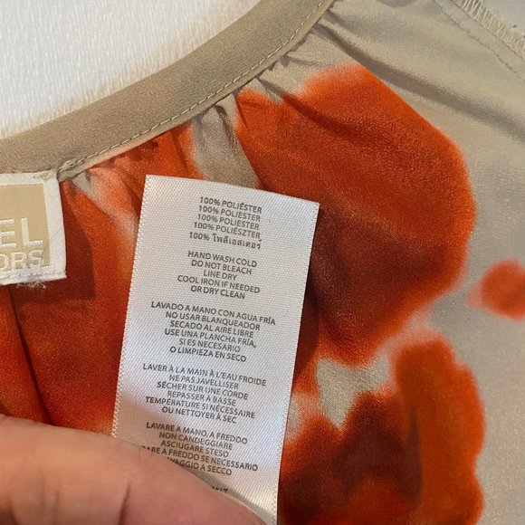 MICHAEL Michael Kors Floral Blouse - Elastic Tied Waist - Size 6 - Picture 9 of 11